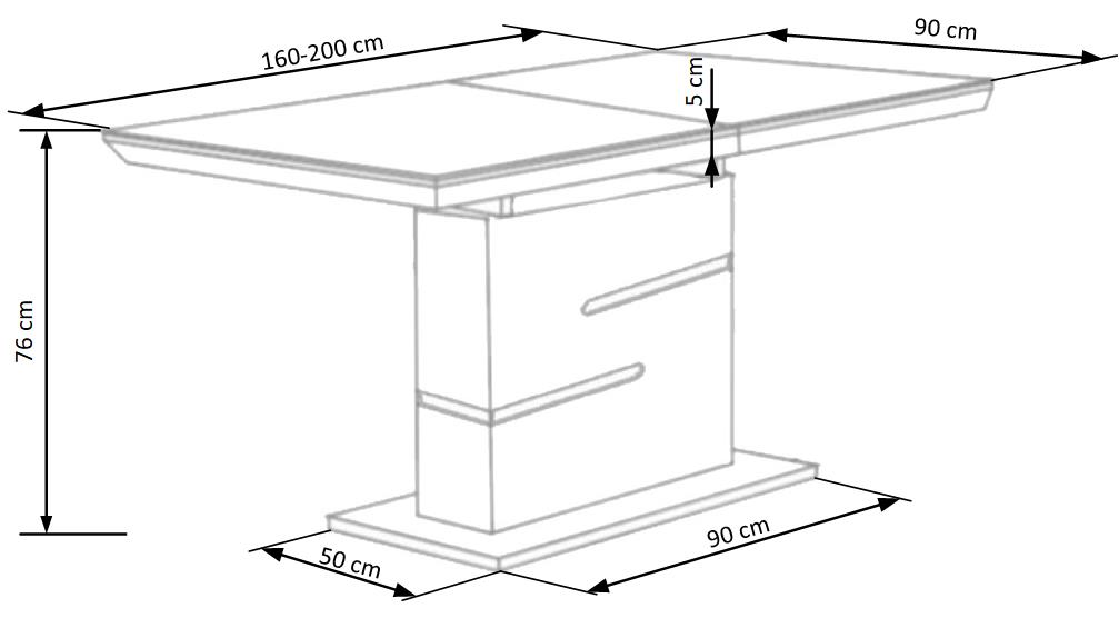 Kitchen Table East Linkoping | size: Length: 90cm, Width: 220cm, Height: 76cm | color: White/Grey | image: 5 | variant: 1006852