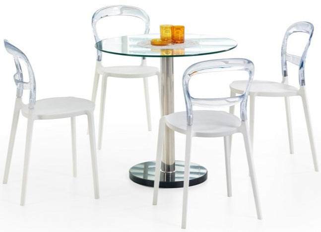 Kitchen Table East Manila | size: Length: 80cm, Width: 80cm, Height: 74cm, Diameter: 80cm | color: Transparent | image: 1 | variant: 1006783
