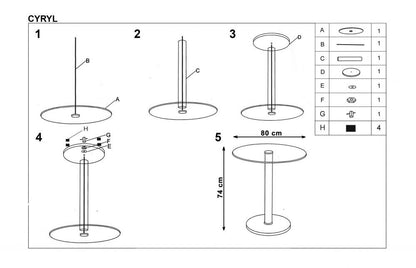 Kitchen Table East Manila | size: Length: 80cm, Width: 80cm, Height: 74cm, Diameter: 80cm | color: Transparent | image: 3 | variant: 1006783