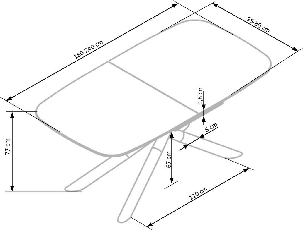 Kitchen Table East Marrakech | size: Length: 95cm, Width: 240cm, Height: 77cm | color: Black/Grey | image: 10 | variant: 1006878