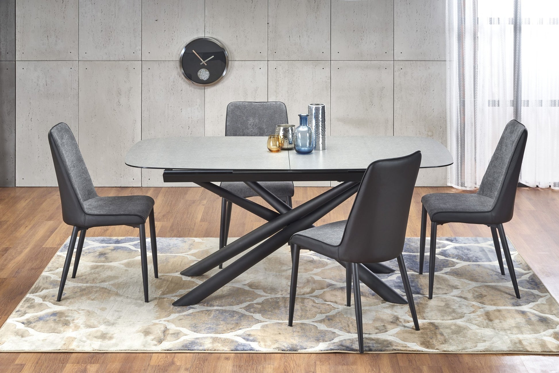 Kitchen Table East Marrakech | size: Length: 95cm, Width: 240cm, Height: 77cm | color: Black/Grey | image: 7 | variant: 1006878
