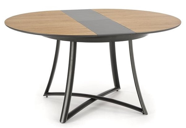 Kitchen Table East Nagoya | size: Length: 118cm, Width: 148cm, Height: 76cm, Diameter: 118cm | color: Oak/Grey | image: 2 | variant: 1006841