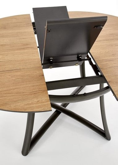 Kitchen Table East Nagoya | size: Length: 118cm, Width: 148cm, Height: 76cm, Diameter: 118cm | color: Oak/Grey | image: 7 | variant: 1006841
