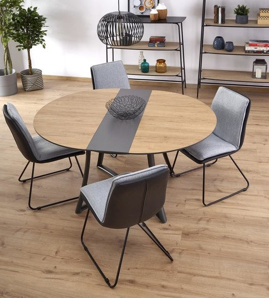 Kitchen Table East Nagoya | size: Length: 118cm, Width: 148cm, Height: 76cm, Diameter: 118cm | color: Oak/Grey | image: 8 | variant: 1006841