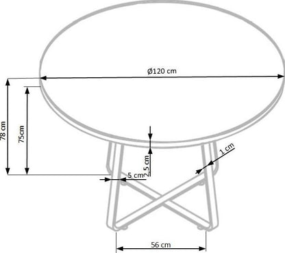 Kitchen Table East New Delhi | size: Length: 120cm, Width: 120cm, Height: 78cm, Diameter: 120cm | color: Oak | image: 9 | variant: 1006796