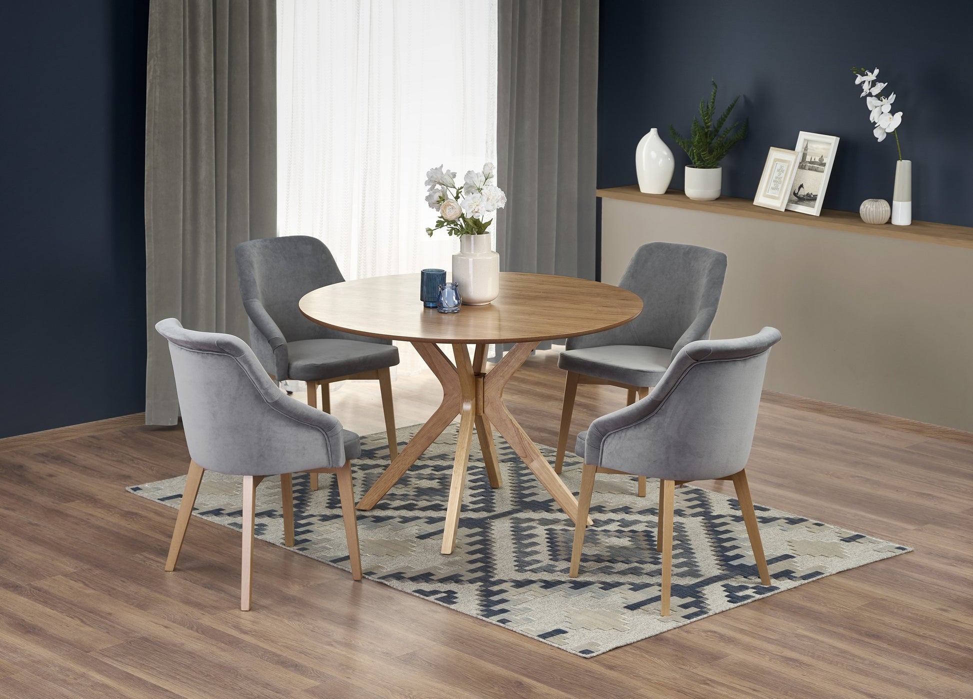 Kitchen Table East New York | size: Length: 120cm, Width: 120cm, Height: 77cm, Diameter: 120cm | color: Oak | image: 3 | variant: 1006798