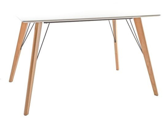 Kitchen Table East Northampton | size: Length: 80cm, Width: 120cm, Height: 75cm | color: White/Oak | image: 1 | variant: 1005072