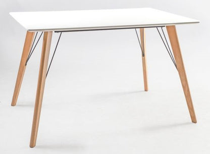 Kitchen Table East Northampton | size: Length: 80cm, Width: 120cm, Height: 75cm | color: White/Oak | image: 5 | variant: 1005072