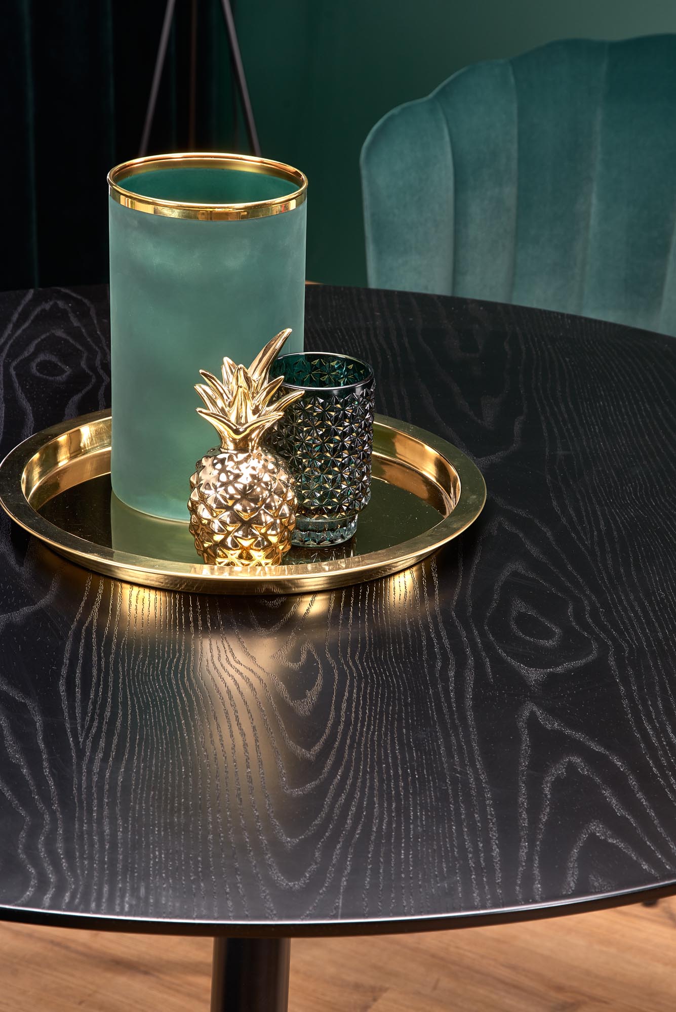 Kitchen Table East Quito | size: Length: 120cm, Width: 120cm, Height: 75cm, Diameter: 120cm | color: Black/Gold | image: 7 | variant: 1006808