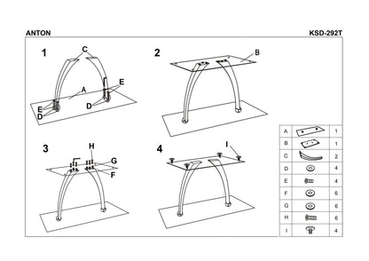 Kitchen Table East Rio de Janeiro | size: Length: 80cm, Width: 140cm, Height: 75cm | color: Black | image: 6 | variant: 1006810