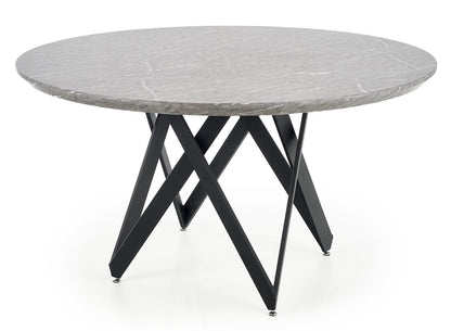 Kitchen Table East Riyadh | size: Length: 140cm, Width: 140cm, Height: 77cm, Diameter: 140cm | color: Marble/Black/Grey | image: 1 | variant: 1006851