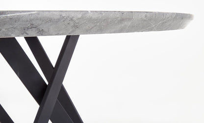 Kitchen Table East Riyadh | size: Length: 140cm, Width: 140cm, Height: 77cm, Diameter: 140cm | color: Marble/Black/Grey | image: 8 | variant: 1006851