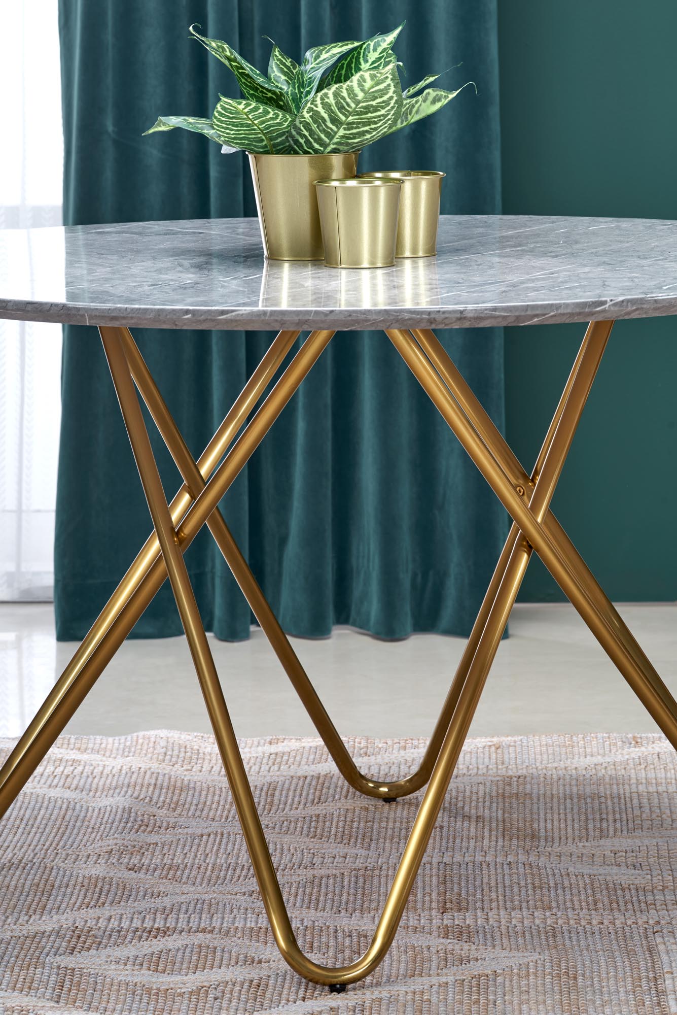 Kitchen Table East Saint Petersburg | size: Length: 120cm, Width: 120cm, Height: 76cm, Diameter: 120cm | color: Marble/Grey/Gold | image: 7 | variant: 1006812