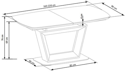 Kitchen Table East San Antonio | size: Length: 90cm, Width: 220cm, Height: 76cm | color: Oak | image: 9 | variant: 1006859