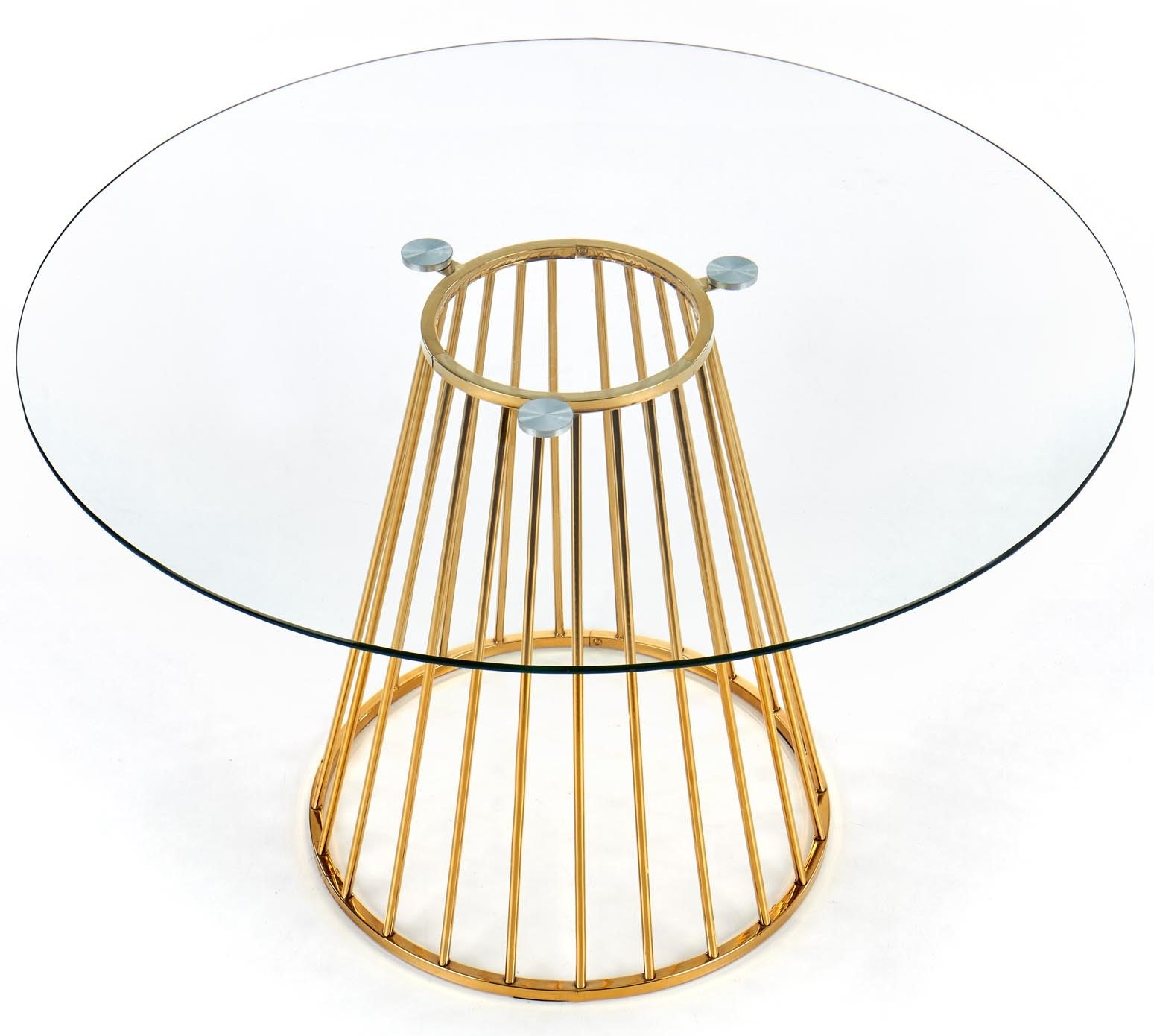 Kitchen Table East San Francisco | size: Length: 120cm, Width: 120cm, Height: 75cm, Diameter: 120cm | color: Transparent/Gold | image: 2 | variant: 1006815