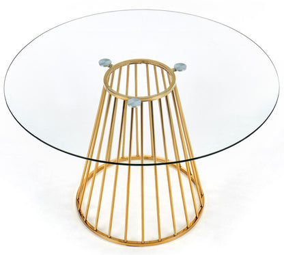 Kitchen Table East San Francisco | size: Length: 120cm, Width: 120cm, Height: 75cm, Diameter: 120cm | color: Transparent/Gold | image: 2 | variant: 1006815