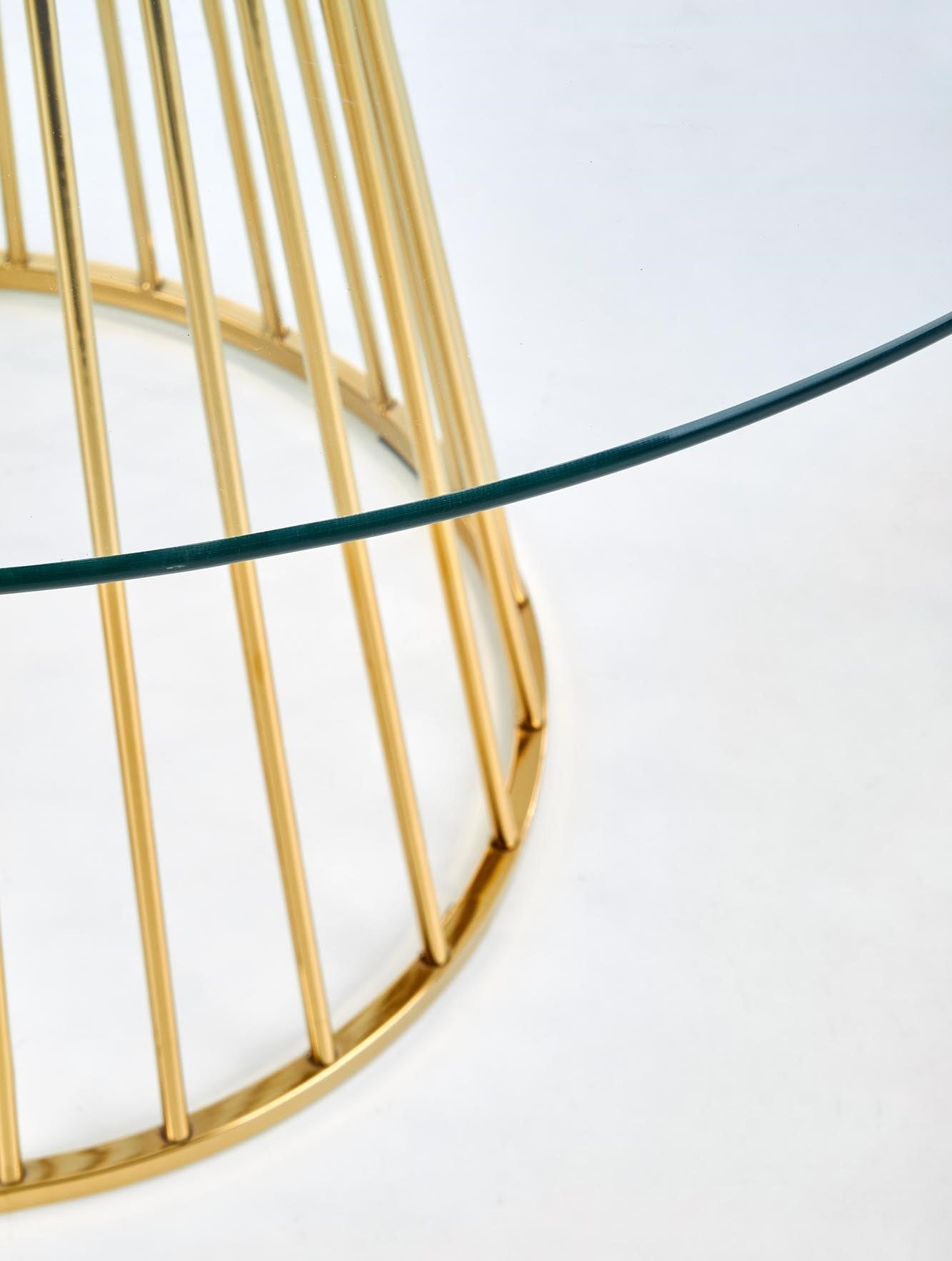 Kitchen Table East San Francisco | size: Length: 120cm, Width: 120cm, Height: 75cm, Diameter: 120cm | color: Transparent/Gold | image: 4 | variant: 1006815