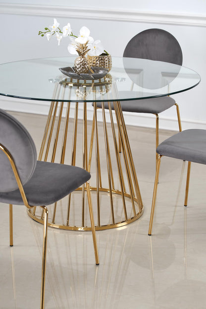 Kitchen Table East San Francisco | size: Length: 120cm, Width: 120cm, Height: 75cm, Diameter: 120cm | color: Transparent/Gold | image: 8 | variant: 1006815