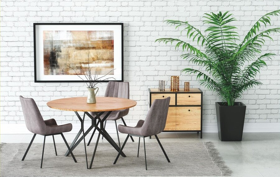 Kitchen Table East Sao Paulo | size: Length: 120cm, Width: 120cm, Height: 76cm, Diameter: 120cm | color: Oak | image: 2 | variant: 1006816