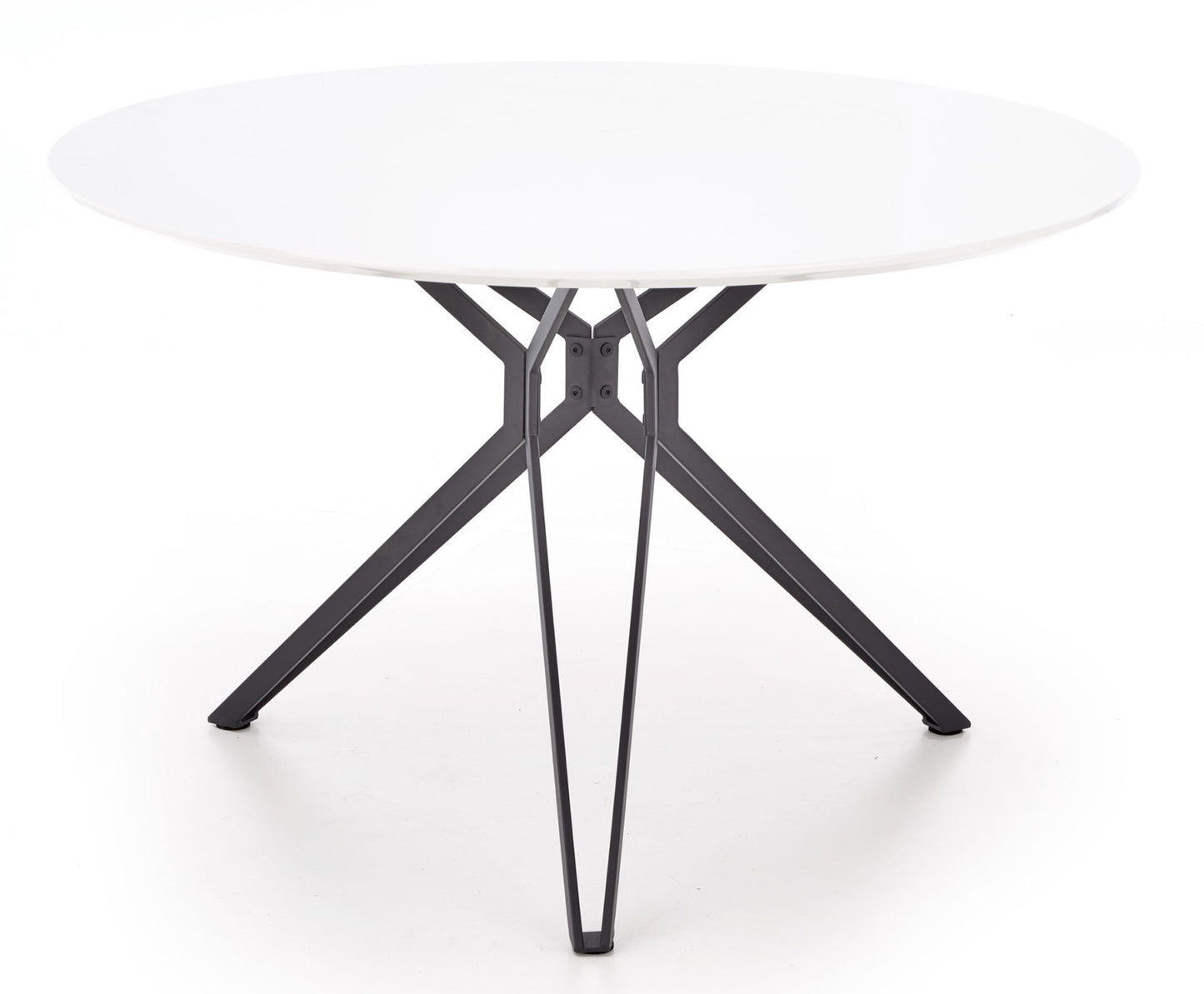Kitchen Table East Singapore | size: Length: 120cm, Width: 120cm, Height: 76cm, Diameter: 120cm | color: White/Black | image: 1 | variant: 1006823