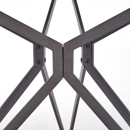 Kitchen Table East Singapore | size: Length: 120cm, Width: 120cm, Height: 76cm, Diameter: 120cm | color: White/Black | image: 3 | variant: 1006823