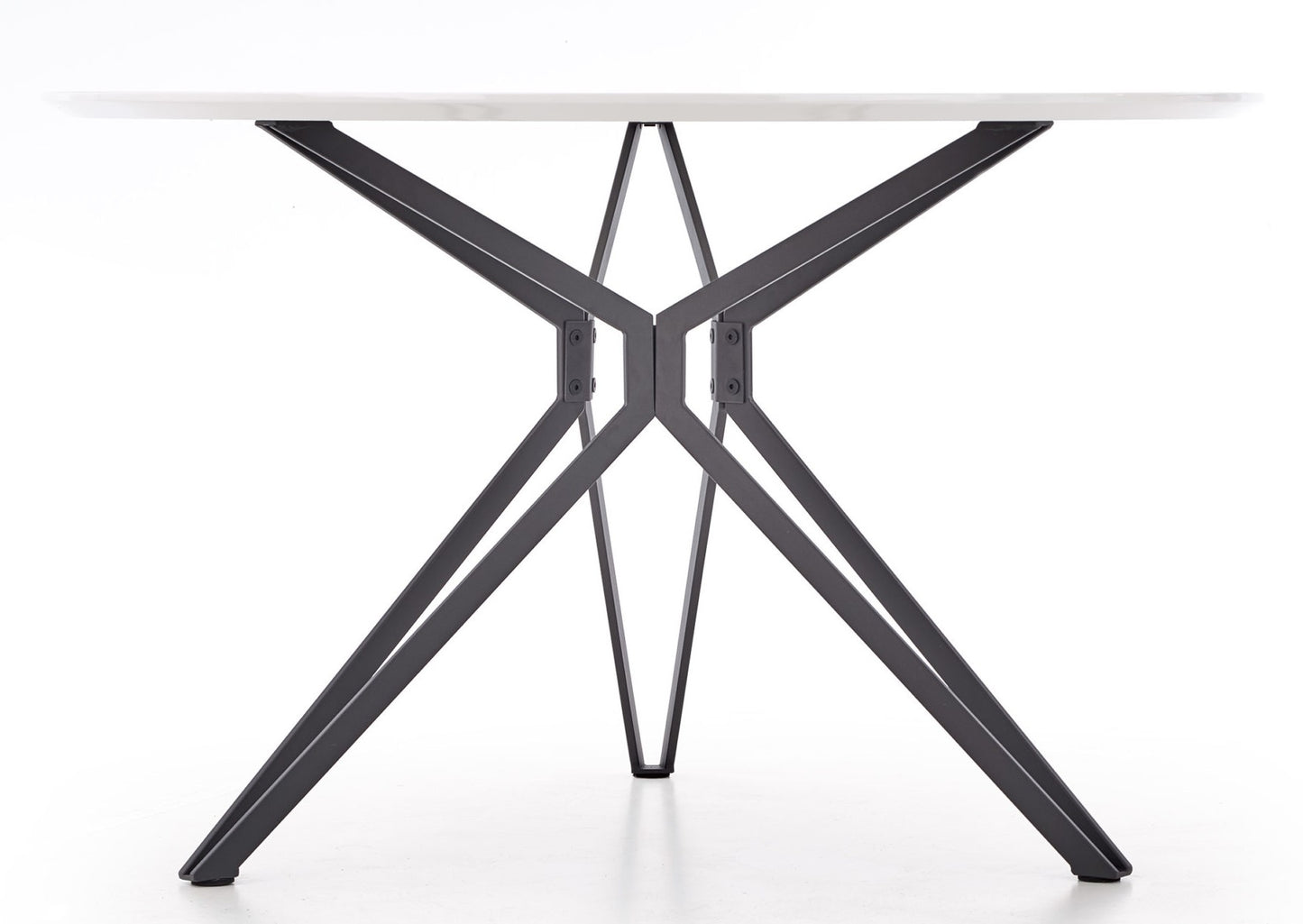 Kitchen Table East Singapore | size: Length: 120cm, Width: 120cm, Height: 76cm, Diameter: 120cm | color: White/Black | image: 4 | variant: 1006823