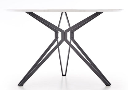 Kitchen Table East Singapore | size: Length: 120cm, Width: 120cm, Height: 76cm, Diameter: 120cm | color: White/Black | image: 4 | variant: 1006823
