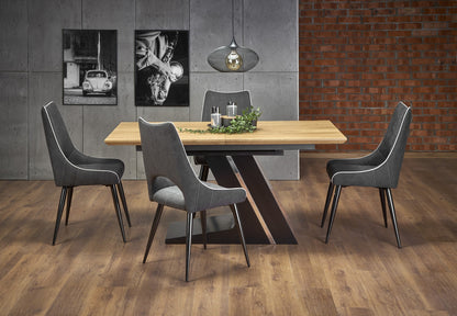 Kitchen Table East Soweto | size: Length: 90cm, Width: 220cm, Height: 75cm | color: Black/Oak | image: 3 | variant: 1006865