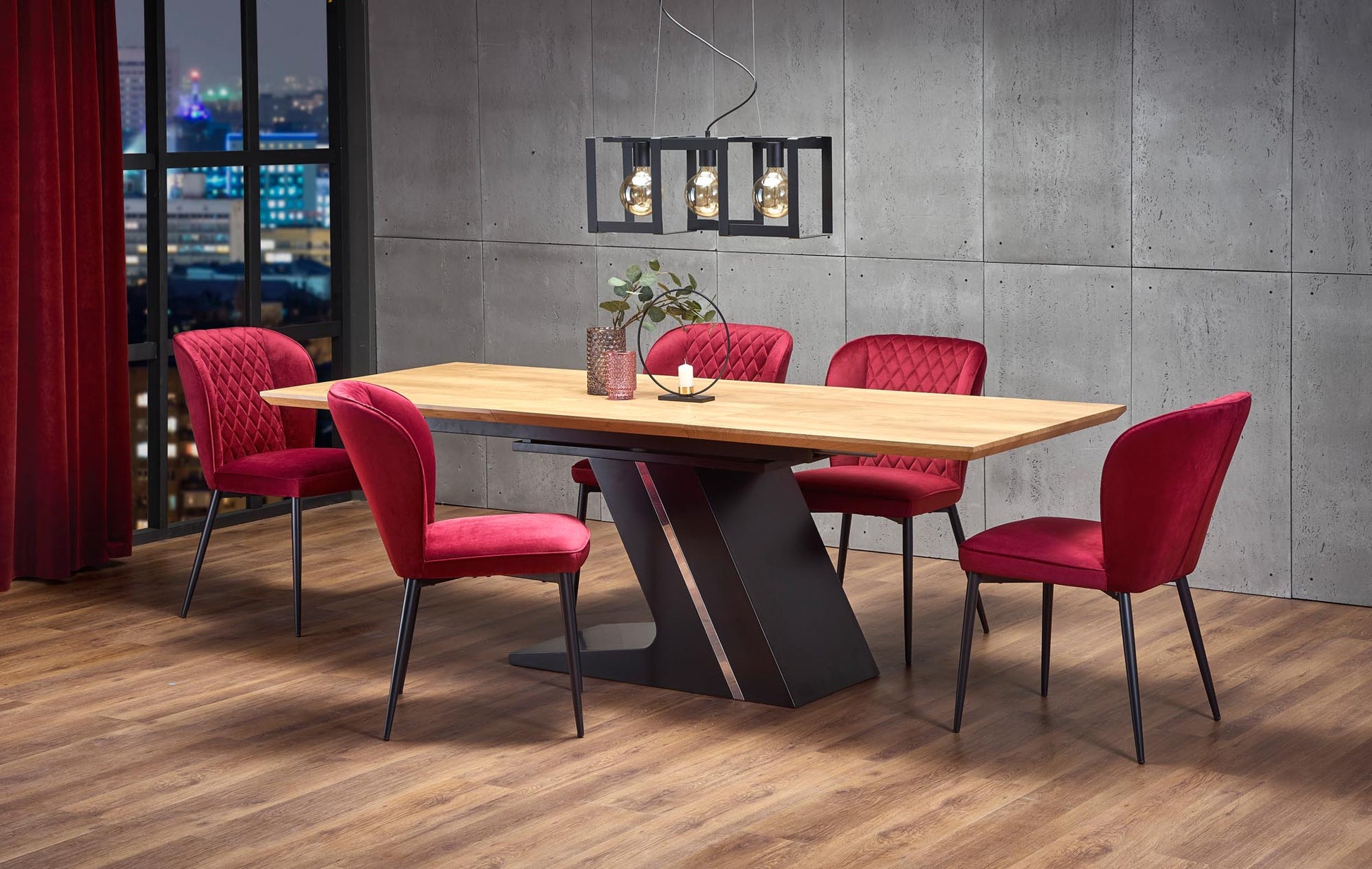 Kitchen Table East Soweto | size: Length: 90cm, Width: 220cm, Height: 75cm | color: Black/Oak | image: 4 | variant: 1006865