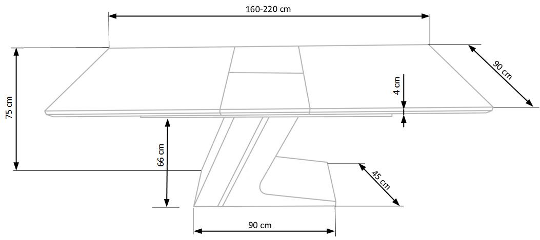 Kitchen Table East Soweto | size: Length: 90cm, Width: 220cm, Height: 75cm | color: Black/Oak | image: 9 | variant: 1006865