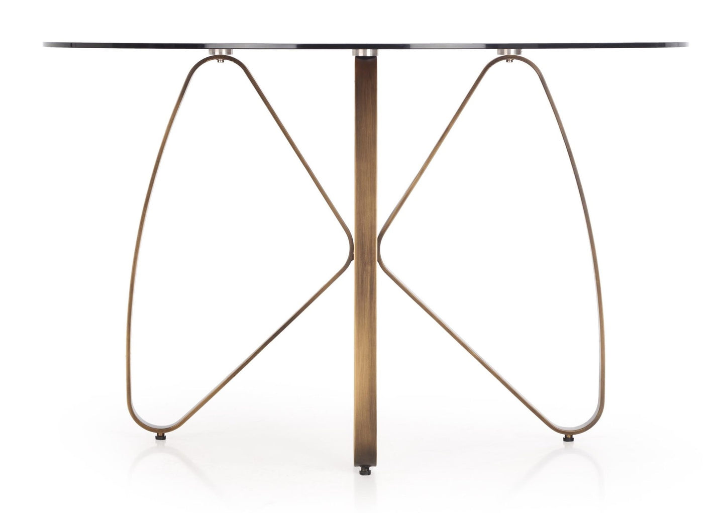 Kitchen Table East Tampa | size: Length: 120cm, Width: 120cm, Height: 76cm, Diameter: 120cm | color: Brown/Transparent | image: 2 | variant: 1006826