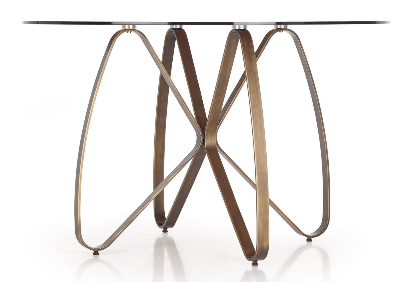 Kitchen Table East Tampa | size: Length: 120cm, Width: 120cm, Height: 76cm, Diameter: 120cm | color: Brown/Transparent | image: 4 | variant: 1006826