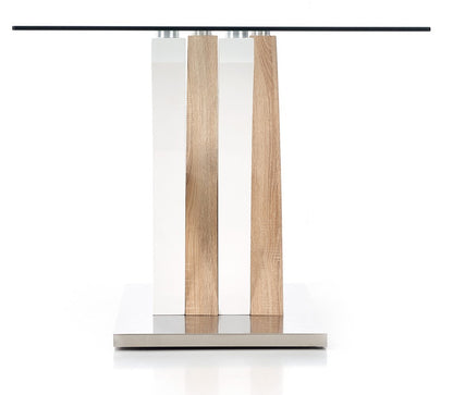 Kitchen Table East Toronto | size: Length: 90cm, Width: 160cm, Height: 76cm | color: White/Transparent/Oak | image: 5 | variant: 1006830