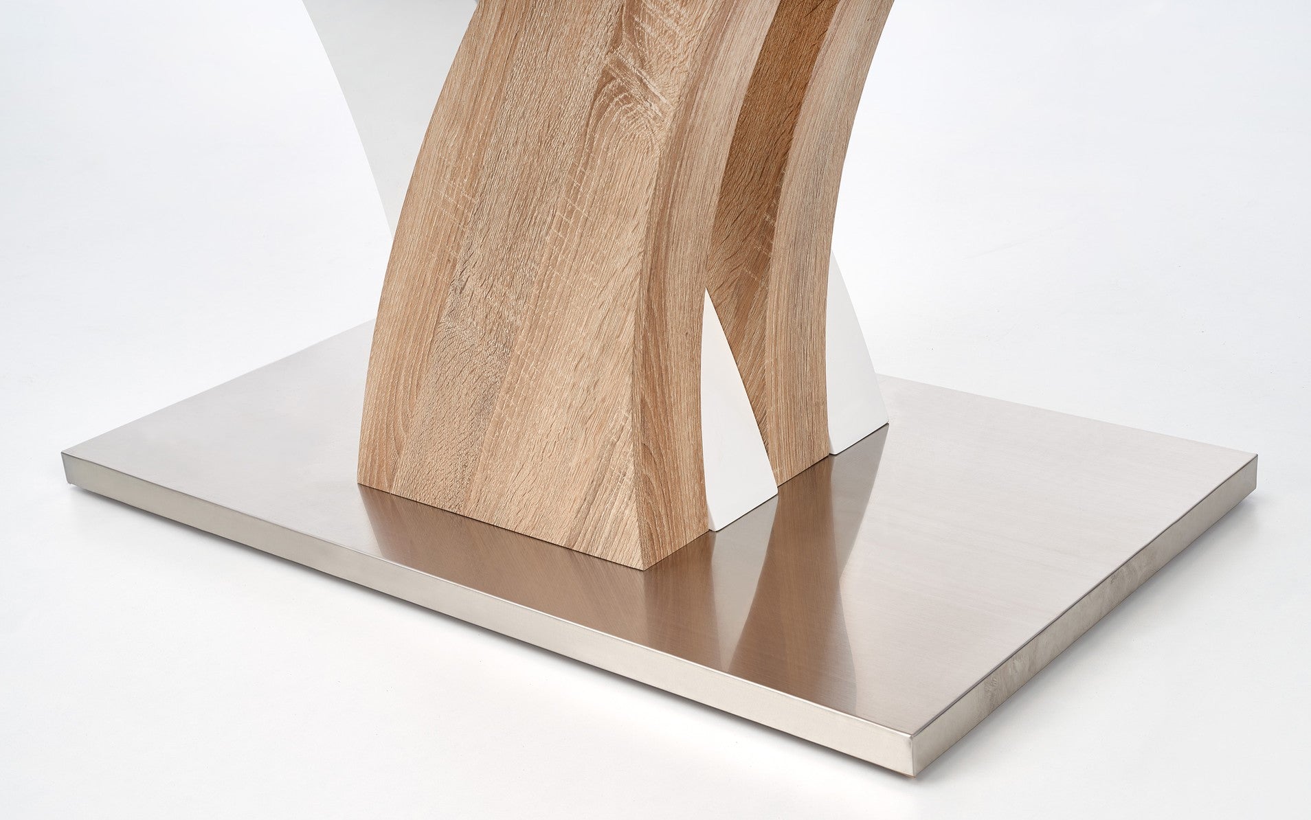 Kitchen Table East Toronto | size: Length: 90cm, Width: 160cm, Height: 76cm | color: White/Transparent/Oak | image: 6 | variant: 1006830