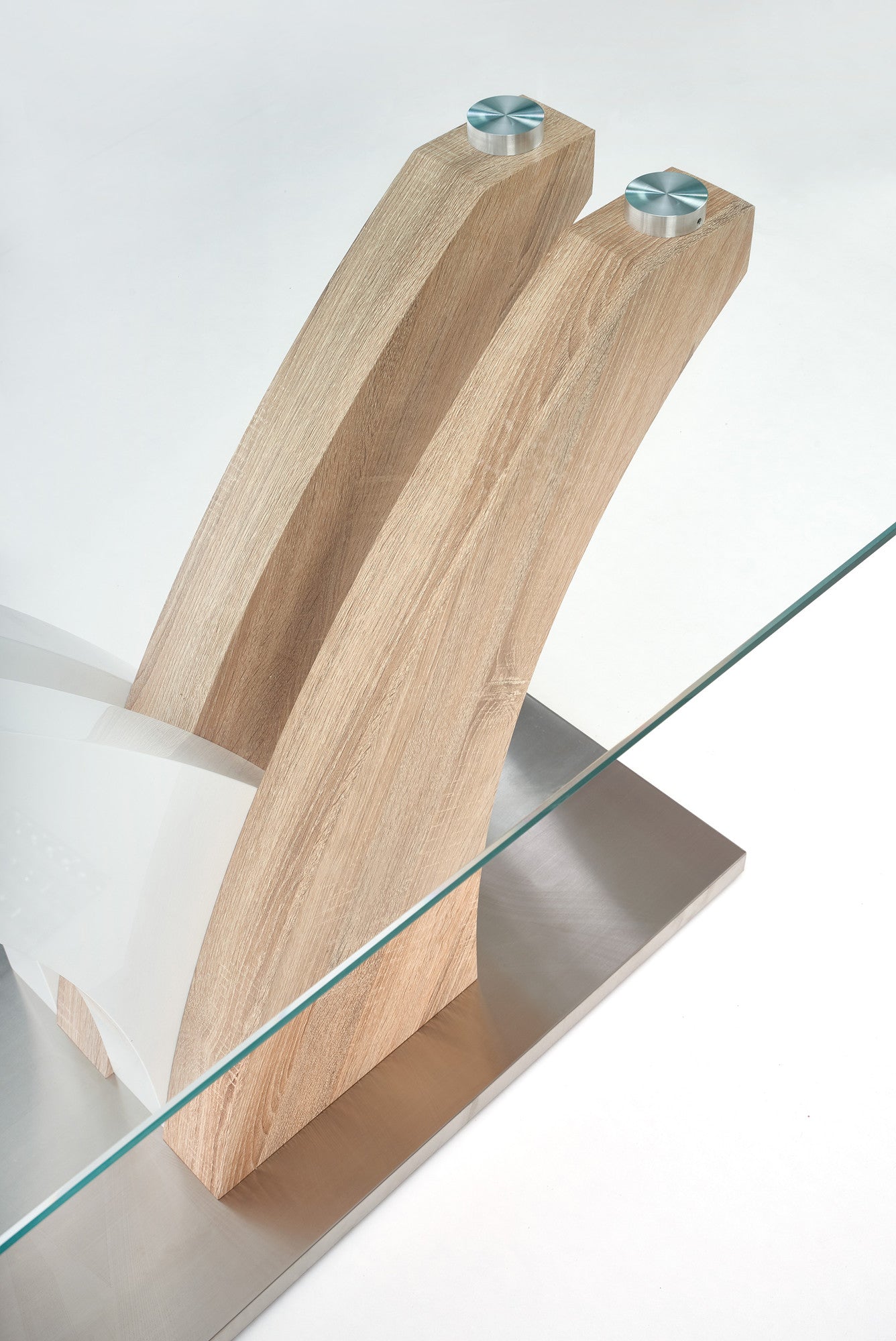 Kitchen Table East Toronto | size: Length: 90cm, Width: 160cm, Height: 76cm | color: White/Transparent/Oak | image: 7 | variant: 1006830
