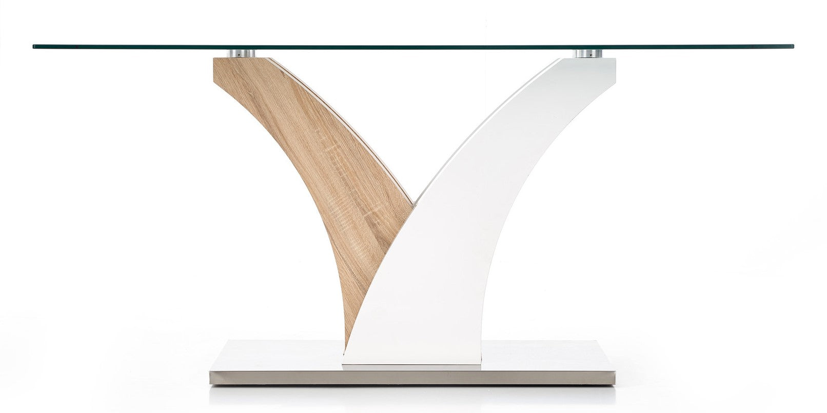 Kitchen Table East Toronto | size: Length: 90cm, Width: 160cm, Height: 76cm | color: White/Transparent/Oak | image: 9 | variant: 1006830