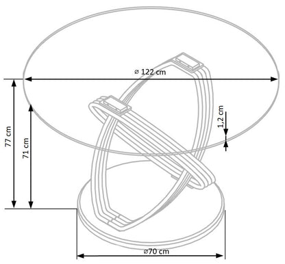 Kitchen Table East Wellington | size: Length: 120cm, Width: 120cm, Height: 77cm, Diameter: 120cm | color: Transparent | image: 9 | variant: 1006835