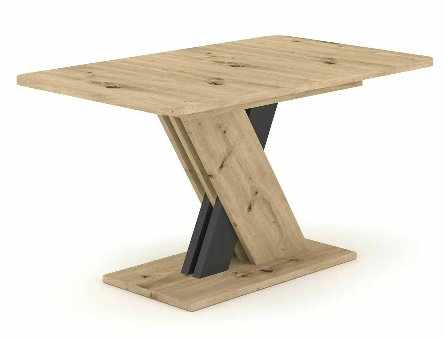 Kitchen Table Exel | size: Length: 85cm, Width: 180cm, Height: 76cm | color: Oak/Grey | image: 1 | variant: 1006547