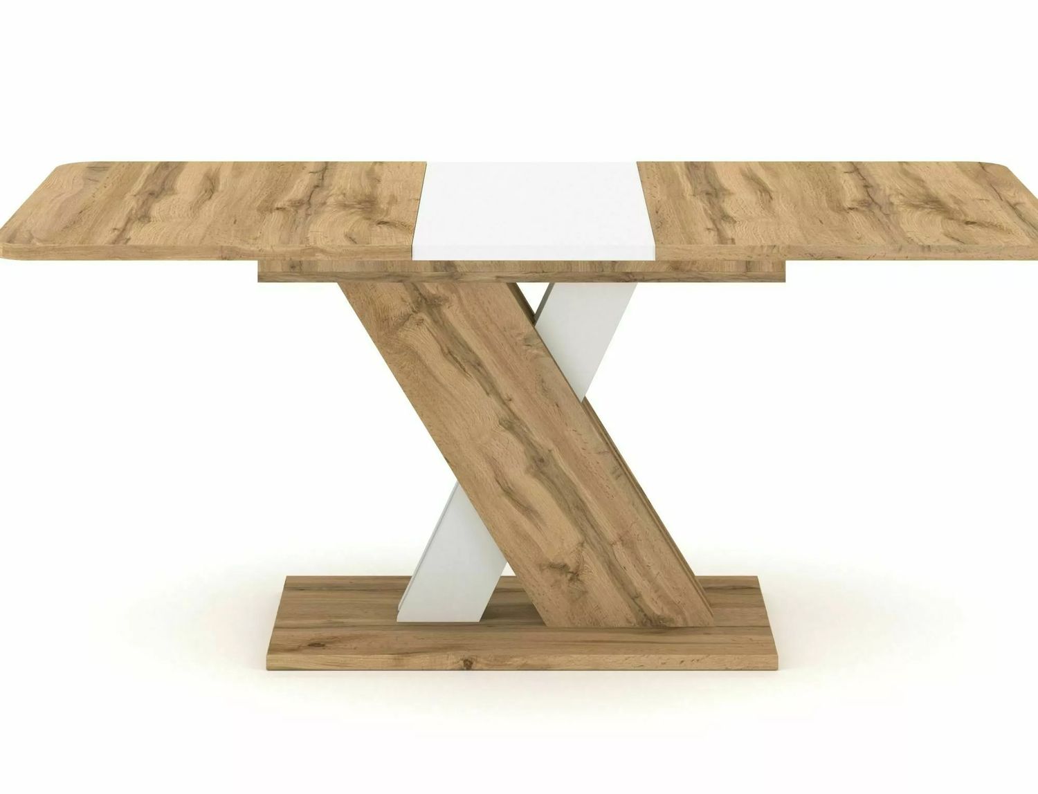 Kitchen Table Exel | size: Length: 85cm, Width: 180cm, Height: 76cm | color: White/Oak | image: 2 | variant: 1006548