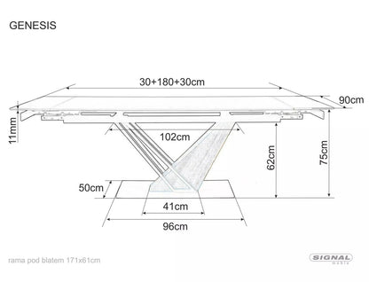 Kitchen Table Genesis 1 | size: Length: 90cm, Width: 240cm, Height: 75cm | color: Black | image: 5 | variant: 1006610