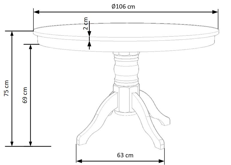 Kitchen Table Gloster | size: Length: 106cm, Width: 106cm, Height: 75cm, Diameter: 106cm | color: White | image: 8 | variant: 1011218
