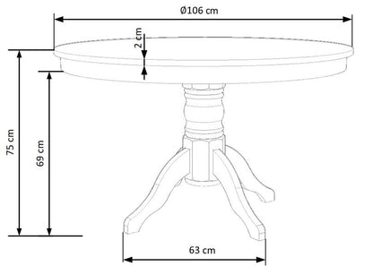 Kitchen Table Gloster | size: Length: 106cm, Width: 106cm, Height: 75cm, Diameter: 106cm | color: White | image: 8 | variant: 1011218