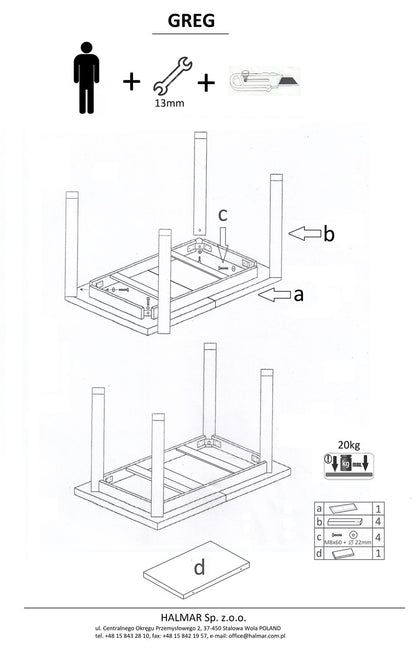 Kitchen Table Greg | size: Length: 74cm, Width: 168cm, Height: 75cm | color: Black/Oak | image: 10 | variant: 1012351