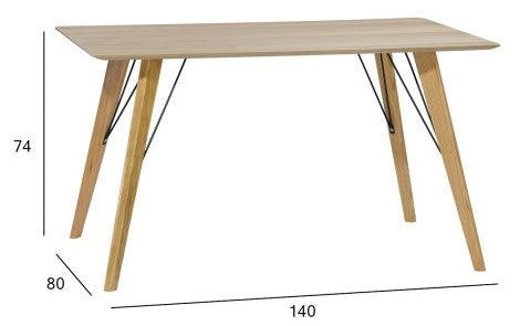 Kitchen Table Helena 1 | size: Length: 80cm, Width: 140cm, Height: 74cm | color: Oak | image: 2 | variant: 1011840