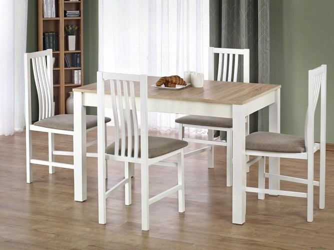 Kitchen Table Ksawery | size: Length: 68cm, Width: 120cm, Height: 76cm | color: White/Oak | image: 4 | variant: 1006380