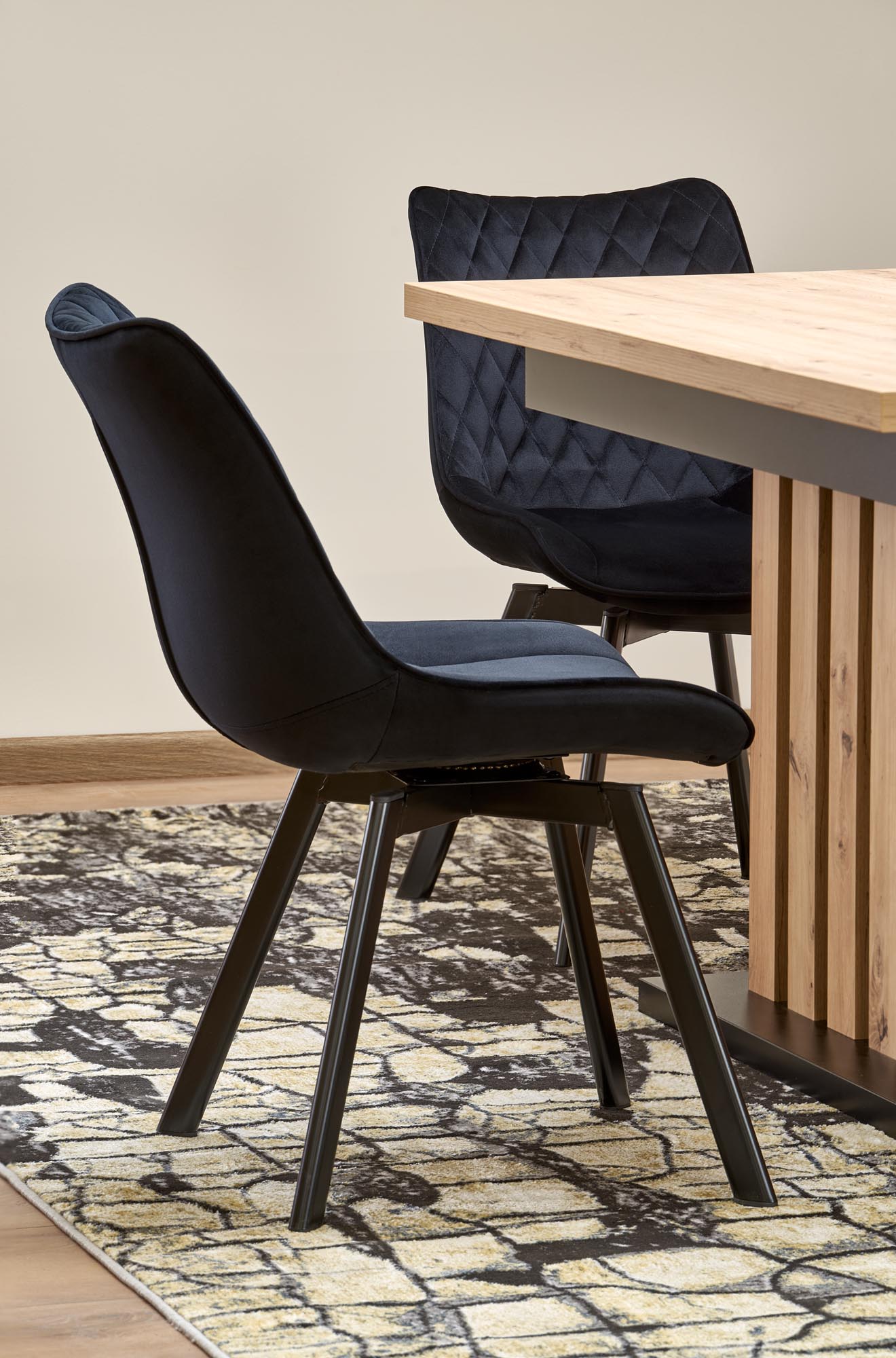 Kitchen Table Lamello | size: Length: 80cm, Width: 210cm, Height: 76cm | color: Black/Oak | image: 4 | variant: 1013030
