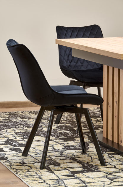 Kitchen Table Lamello | size: Length: 80cm, Width: 210cm, Height: 76cm | color: Black/Oak | image: 4 | variant: 1013030