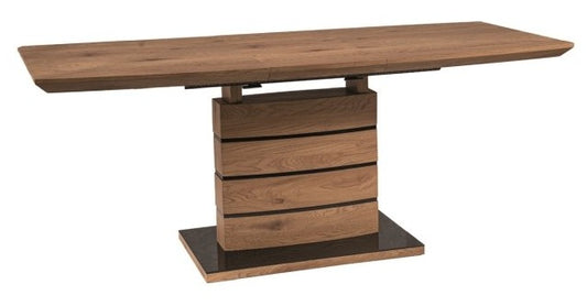 Kitchen Table Leonardo 1 | size: Length: 80cm, Width: 180cm, Height: 76cm | color: Black/Oak | image: 1 | variant: 1011174