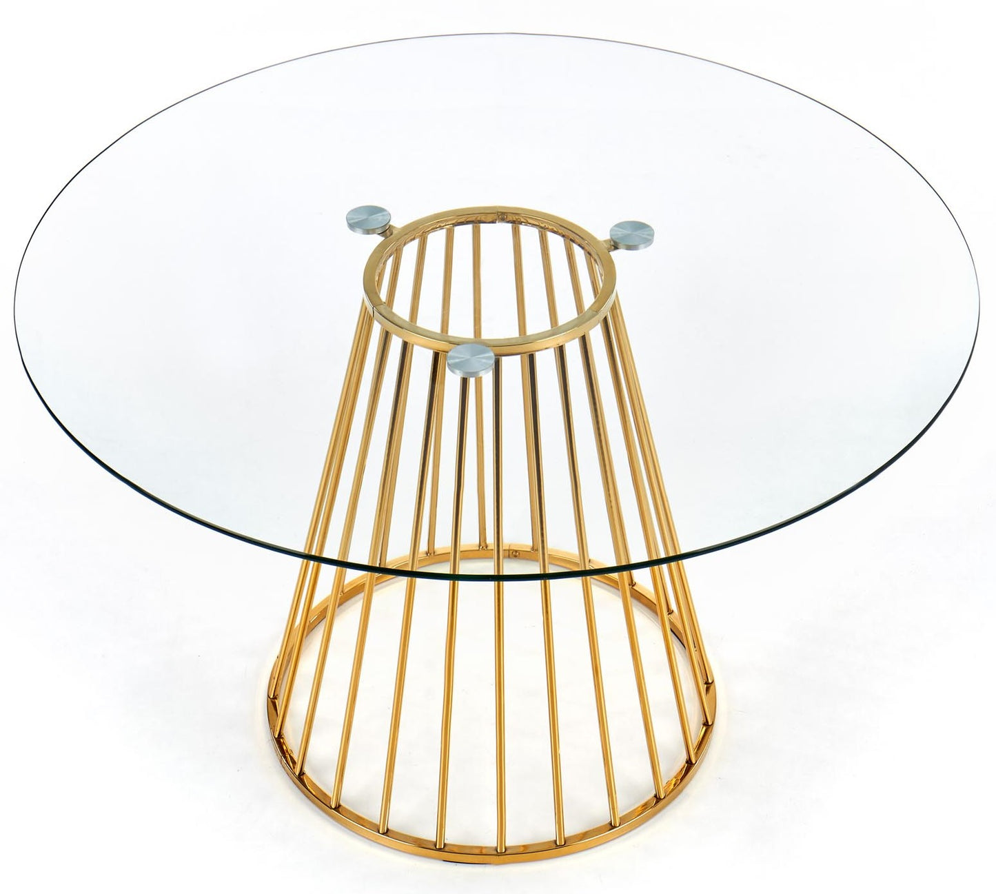 Kitchen Table Liverpool | size: Length: 120cm, Width: 120cm, Height: 75cm, Diameter: 120cm | color: Transparent/Gold | image: 2 | variant: 1011239