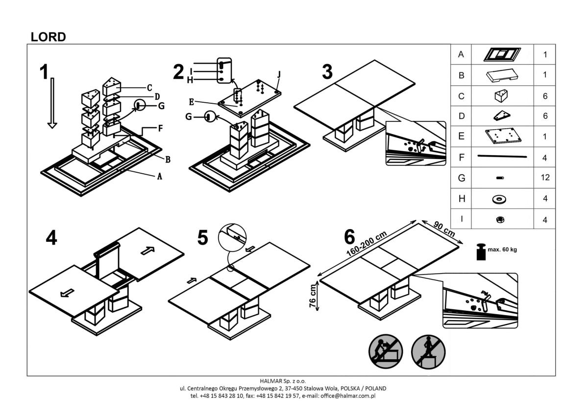 Kitchen Table Lord | size: Length: 90cm, Width: 200cm, Height: 75cm | color: White | image: 6 | variant: 1006450